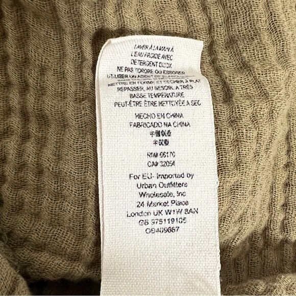 Free People Olive Green Babydoll Mini Dress XS Boho Muslin Gauze Appearance - Picture 9 of 11